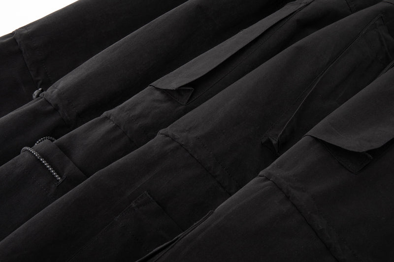 Yemi Cargo Pants – Extra Wide Leg, Multi-Pocket, Midnight