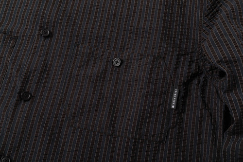 Seersucker Shirt - Midnight Track Stripe