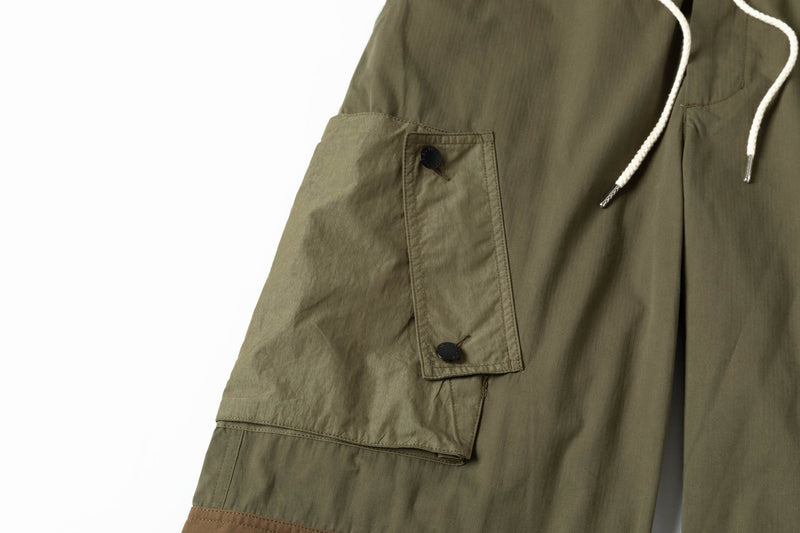 Olive Inverted Cargo Pants