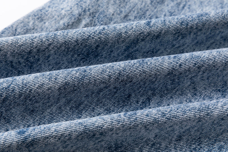 Zip Split Overalls - Washed Blue