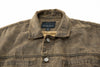 Button front closure with reinforced stitching details