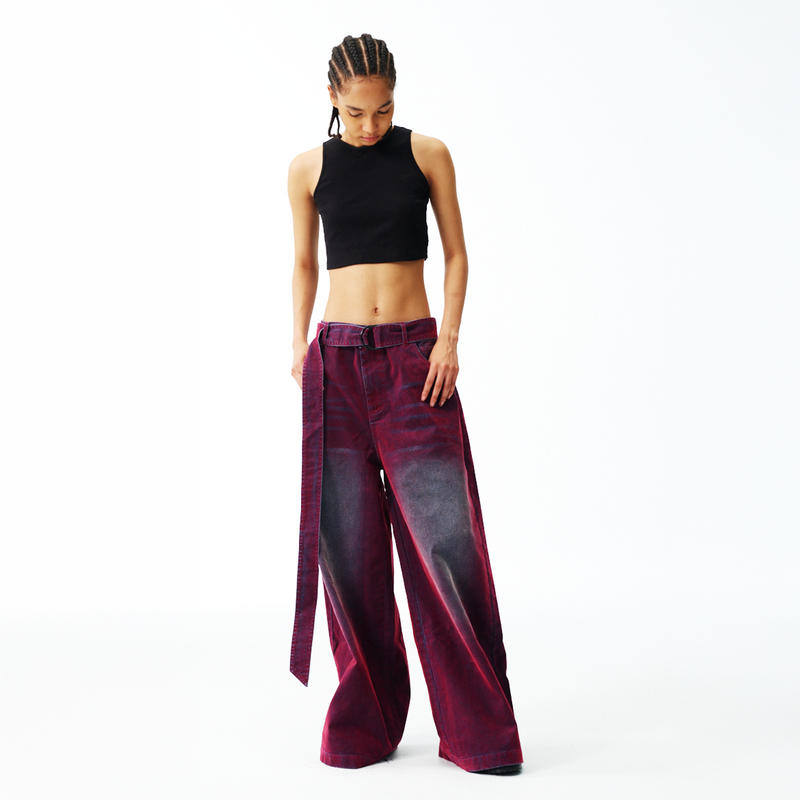 Oil Slick Iridescent Wide Leg Denim