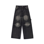 Wide Leg Carpenter Jeans - Fractal Knee Panels, Onyx