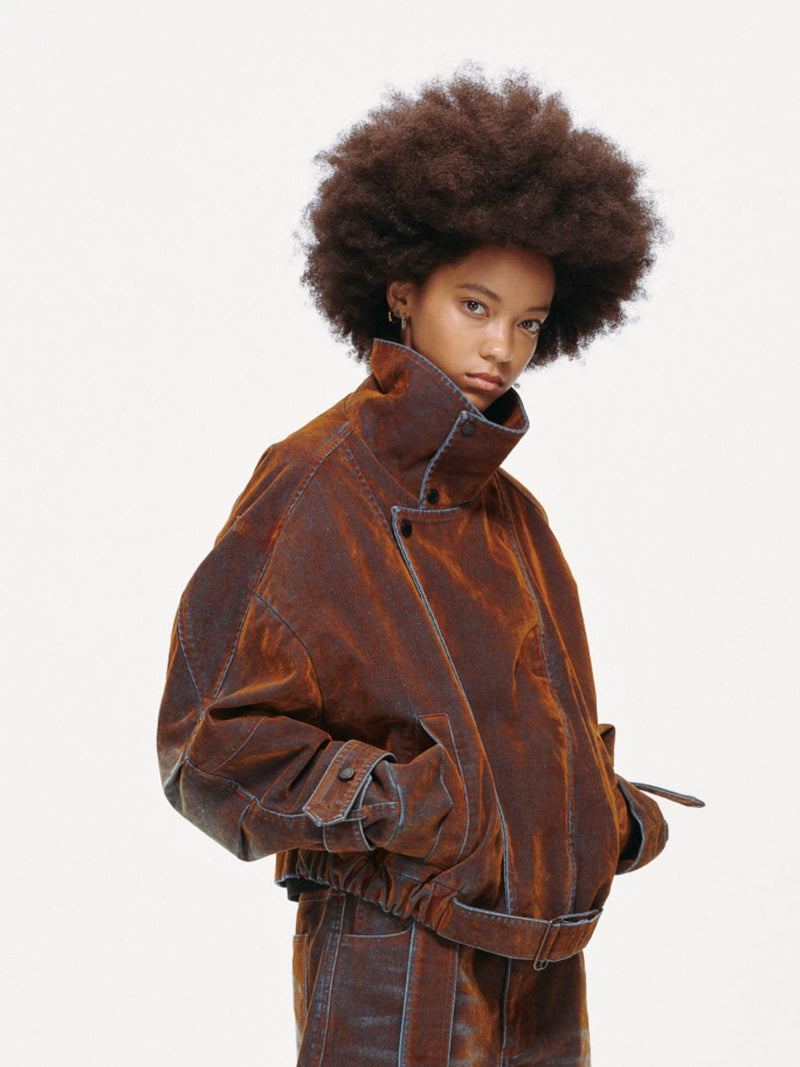 Rust Iridescent Denim Jacket – FRIED RICE SHOP