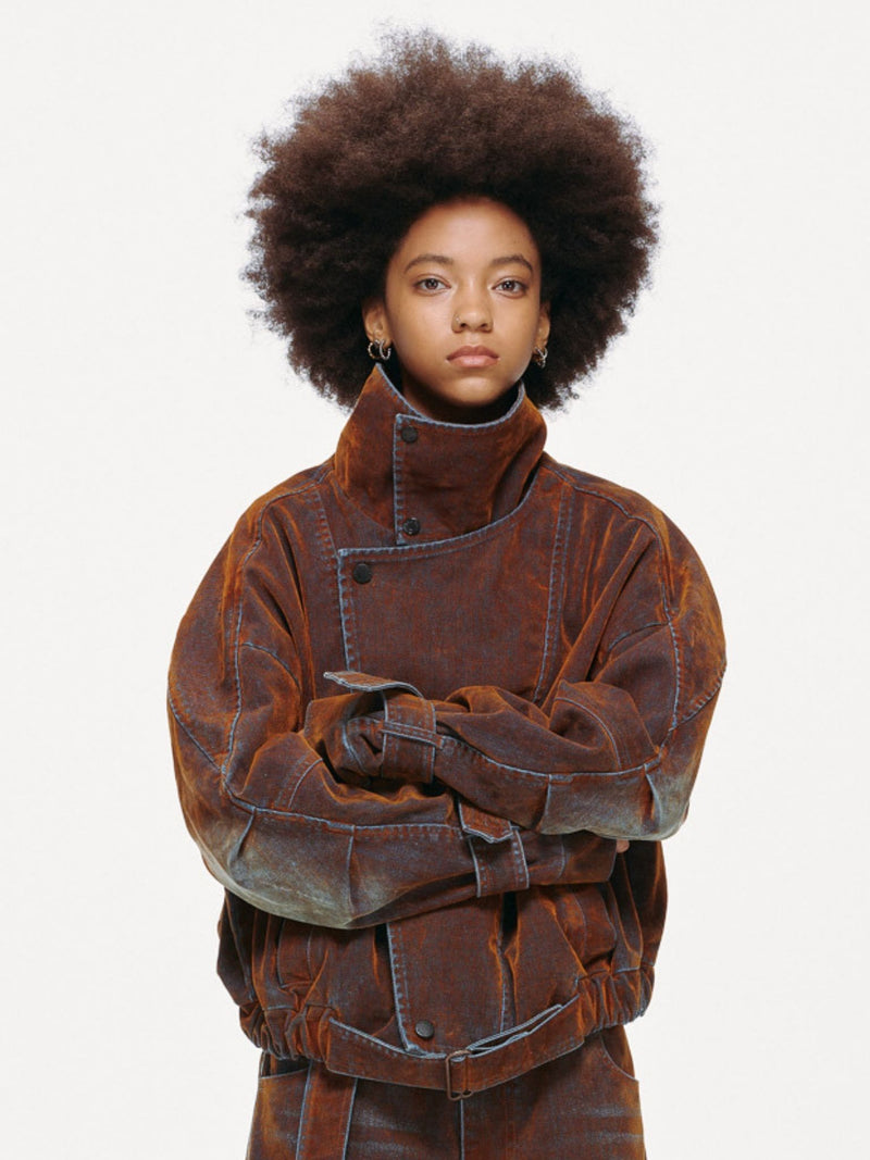 Rust Iridescent Denim Jacket – FRIED RICE SHOP