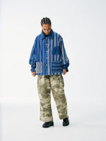 Striped Patch Workman Shirt – Indigo Contrasting Patterns