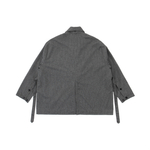 oversized wrap jacket, unisex pinstripe jacket