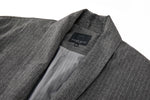 oversized wrap jacket, unisex pinstripe jacket, kimono streetwear jacket