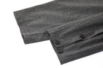grey colorway with tonal vertical stripe pattern with button for adjustable styling