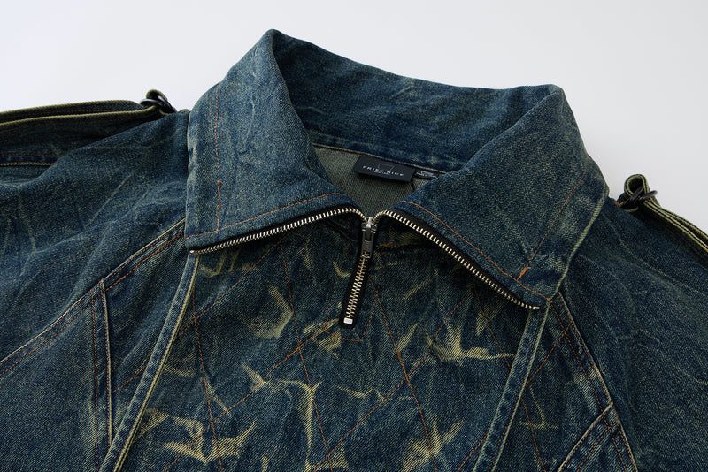 High Collar Denim Jacket