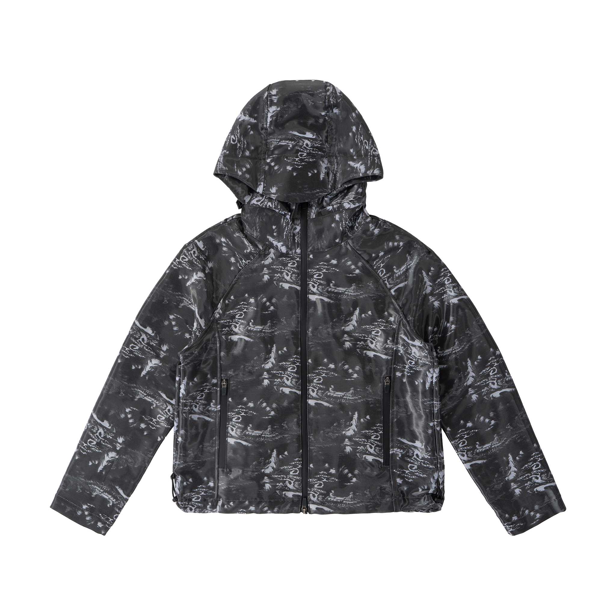 Hooded Technical Jacket - Glossy Ink Wash – FRIED RICE SHOP