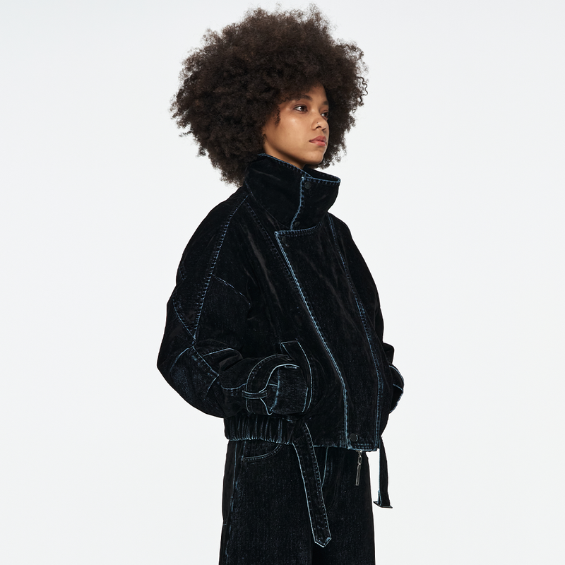 Iridescent Moto Jacket - Midnight Blue – FRIED RICE SHOP