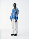 Striped Patch Workman Shirt – Indigo Contrasting Patterns