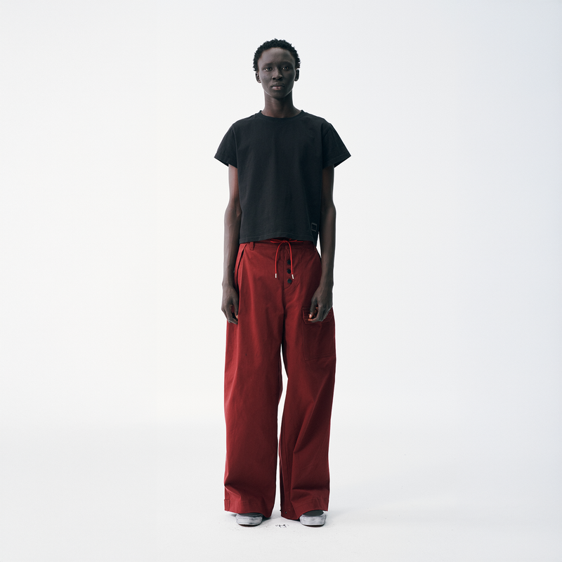 Sashiko Wide Leg - Oxblood