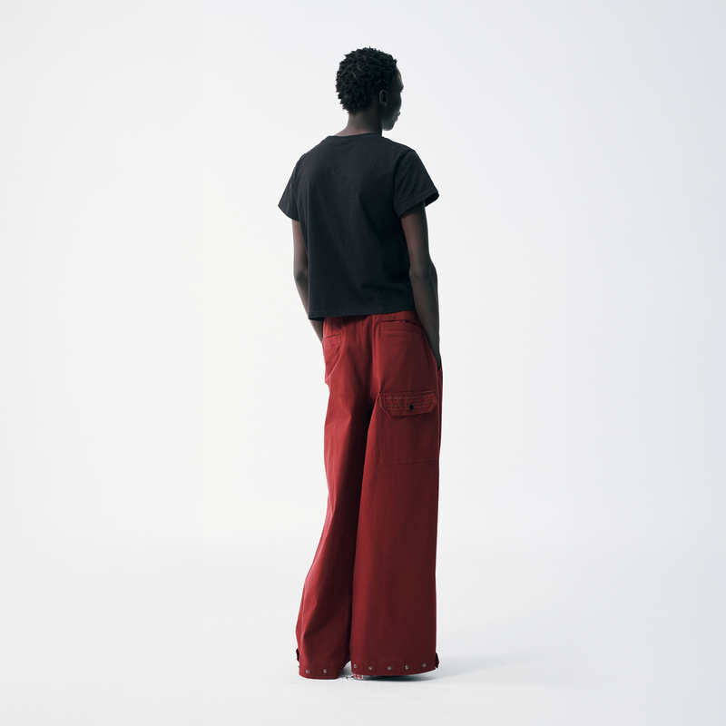Sashiko Wide Leg - Oxblood