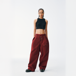Sashiko Wide Leg - Oxblood
