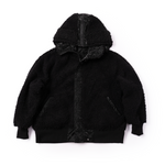 Reversible Hooded Jacket - Black Faux Fur