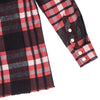 Shirt - Asymmetrical Plaid with Japanese Corduroy Collar - Red