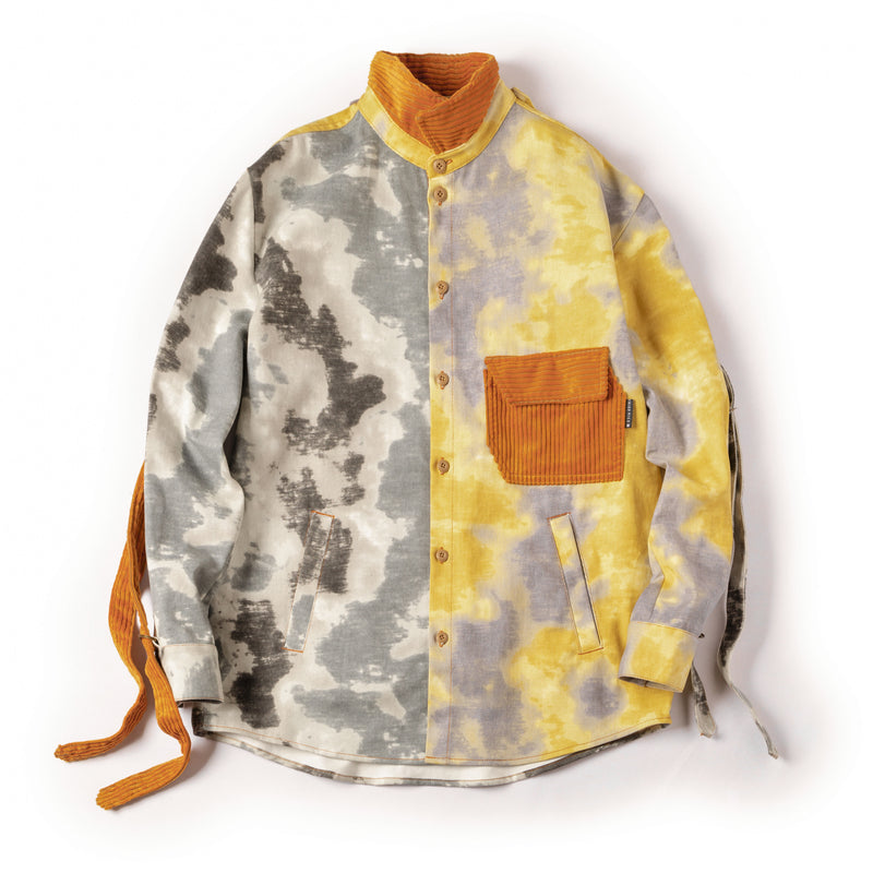 Contrasting Tie-Dye Overshirt with Removable Arm Straps