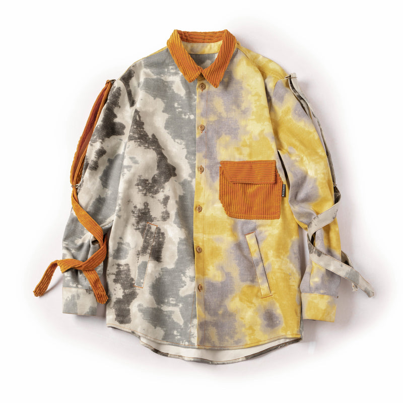 Contrasting Tie-Dye Overshirt with Removable Arm Straps