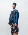 Kimono Blazer - Indigo Textured Denim