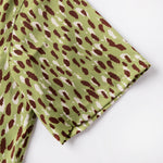 Short Sleeve Shirt - Green Leopard Print