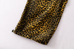 Cargo Strap Pants - Colorblock Leopard Print