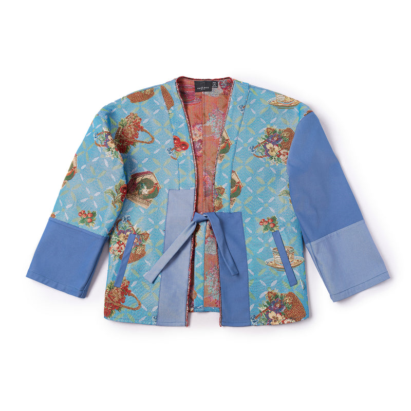 Kimono Blazer - Vintage Homestyle Woven Pattern