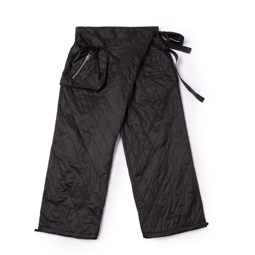 Quilted Wrap Pants - Black