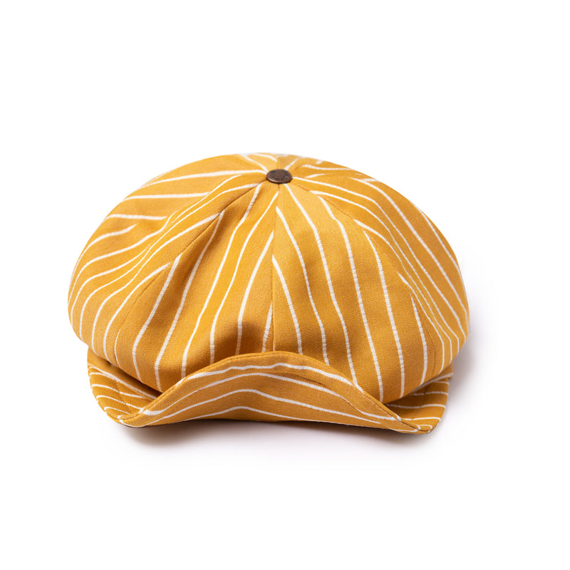 Stylable Brim Newsboy Hat - Gold Stripe