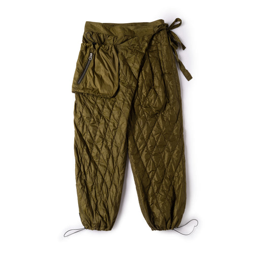 Quilted Wrap Pants - Green