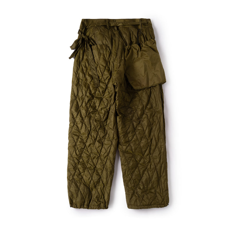 Olive Quilted Wrap Pants (FINAL SALE)