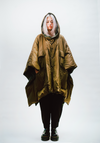 Reversible Hooded Down Poncho - Green