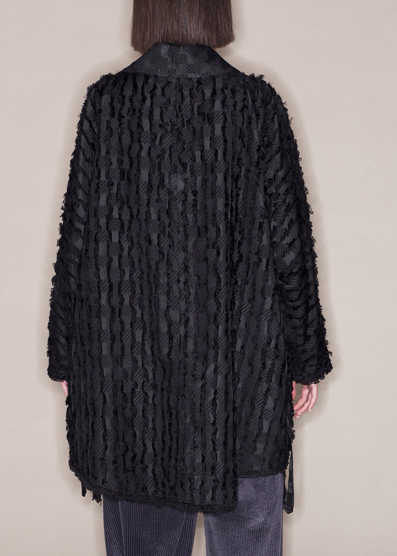Reversible Kimono Coat - Black Check