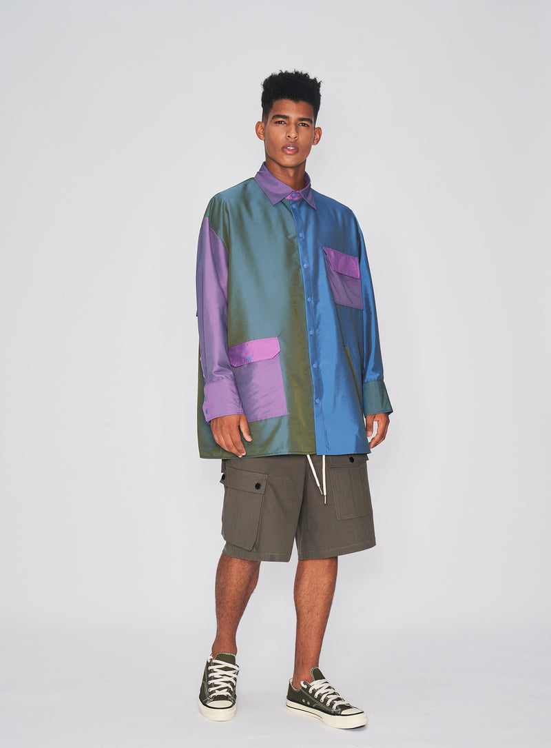 Loose Fit Overshirt - Metallic