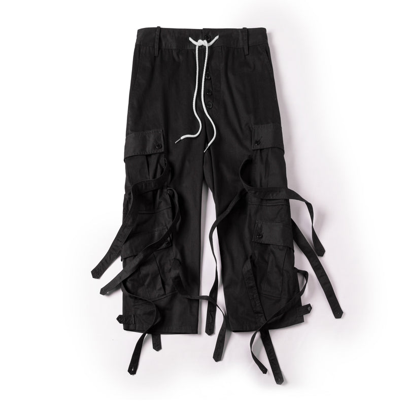 Cargo Strap Pants - Black