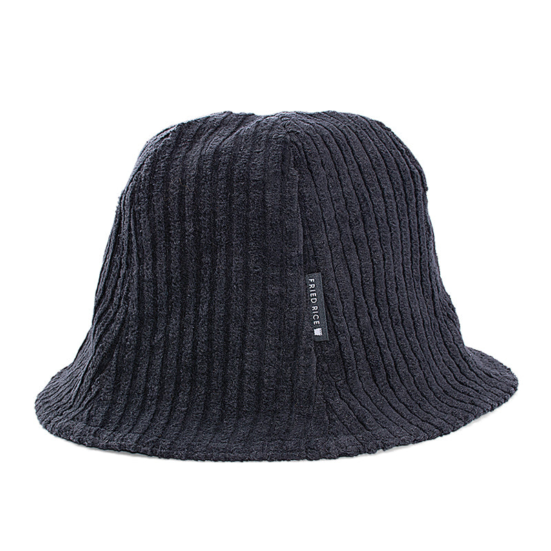 Corduroy Lampshade Hat - Black
