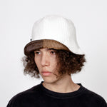 Corduroy Lampshade Hat - White